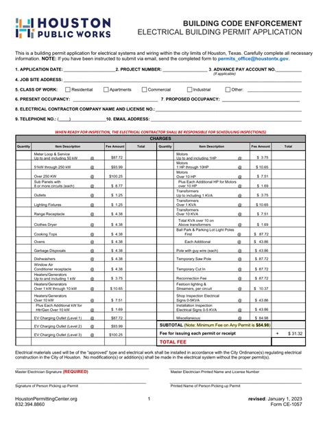 houston electrical permits